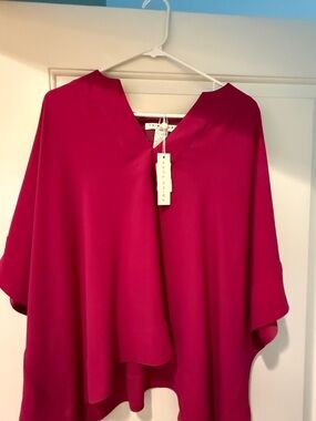 Trina Turk Bright Fuchsia V-Neck Poncho Tunic